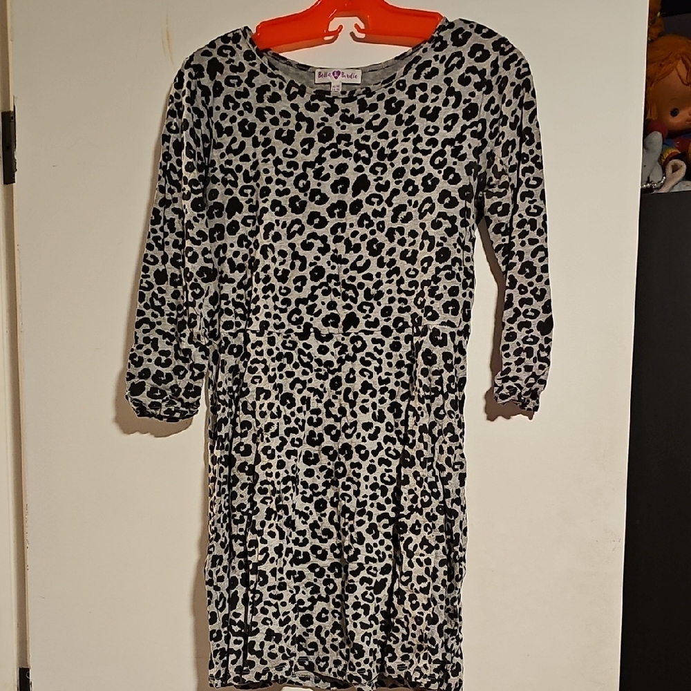 Black and Grey Animal Print Dress